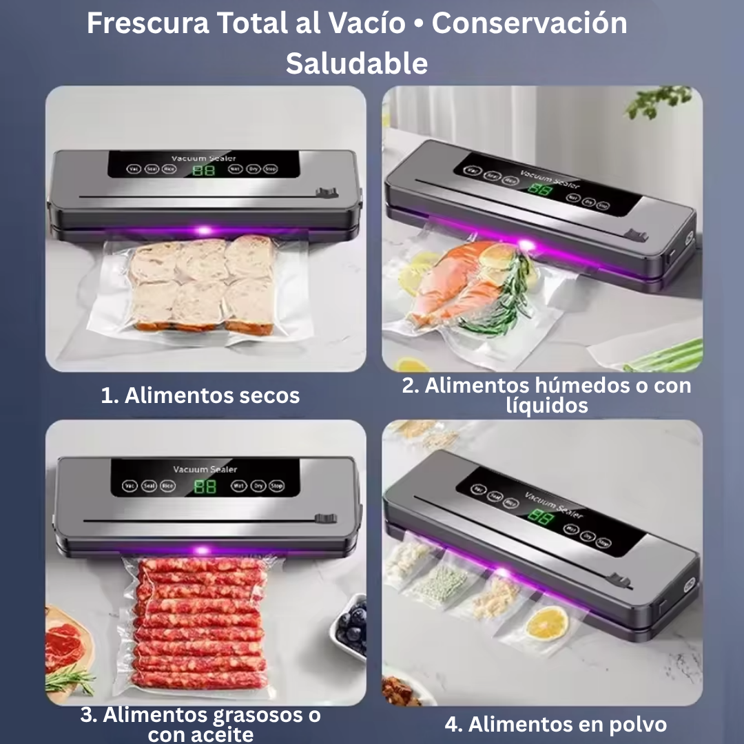 Selladora al Vacío 5 en 1 Sella y Conserva tus Alimentos Fácilmente