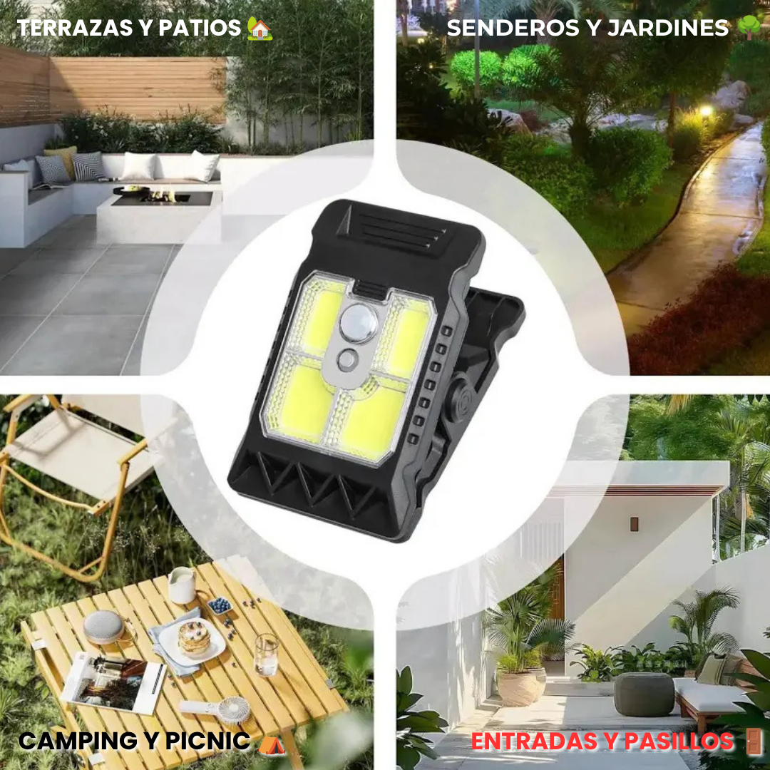 💡 Lámpara Solar con Sensor de Movimiento y Clip