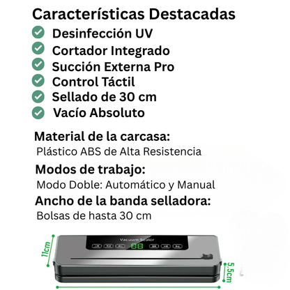 Selladora al Vacío 5 en 1 Sella y Conserva tus Alimentos Fácilmente