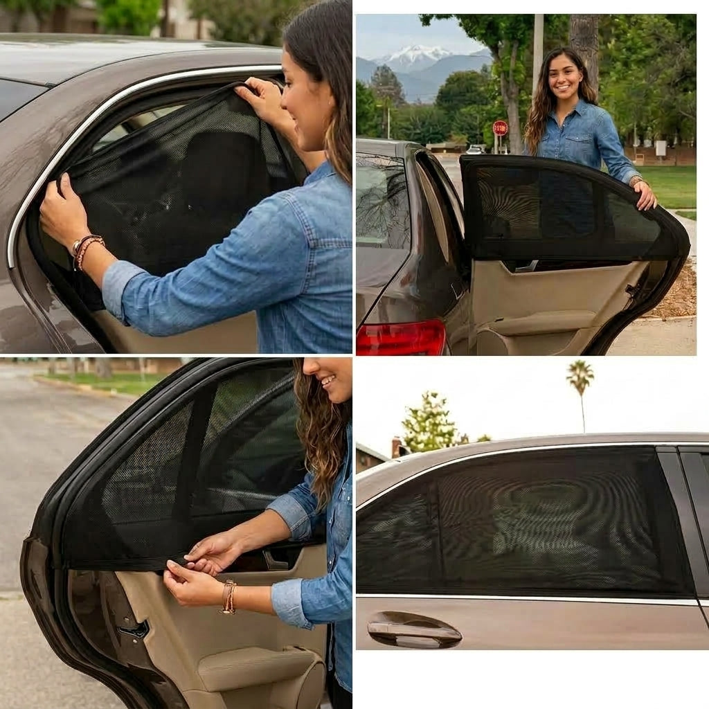 Parasol de Malla para Ventanas Laterales de Auto – Protección Solar