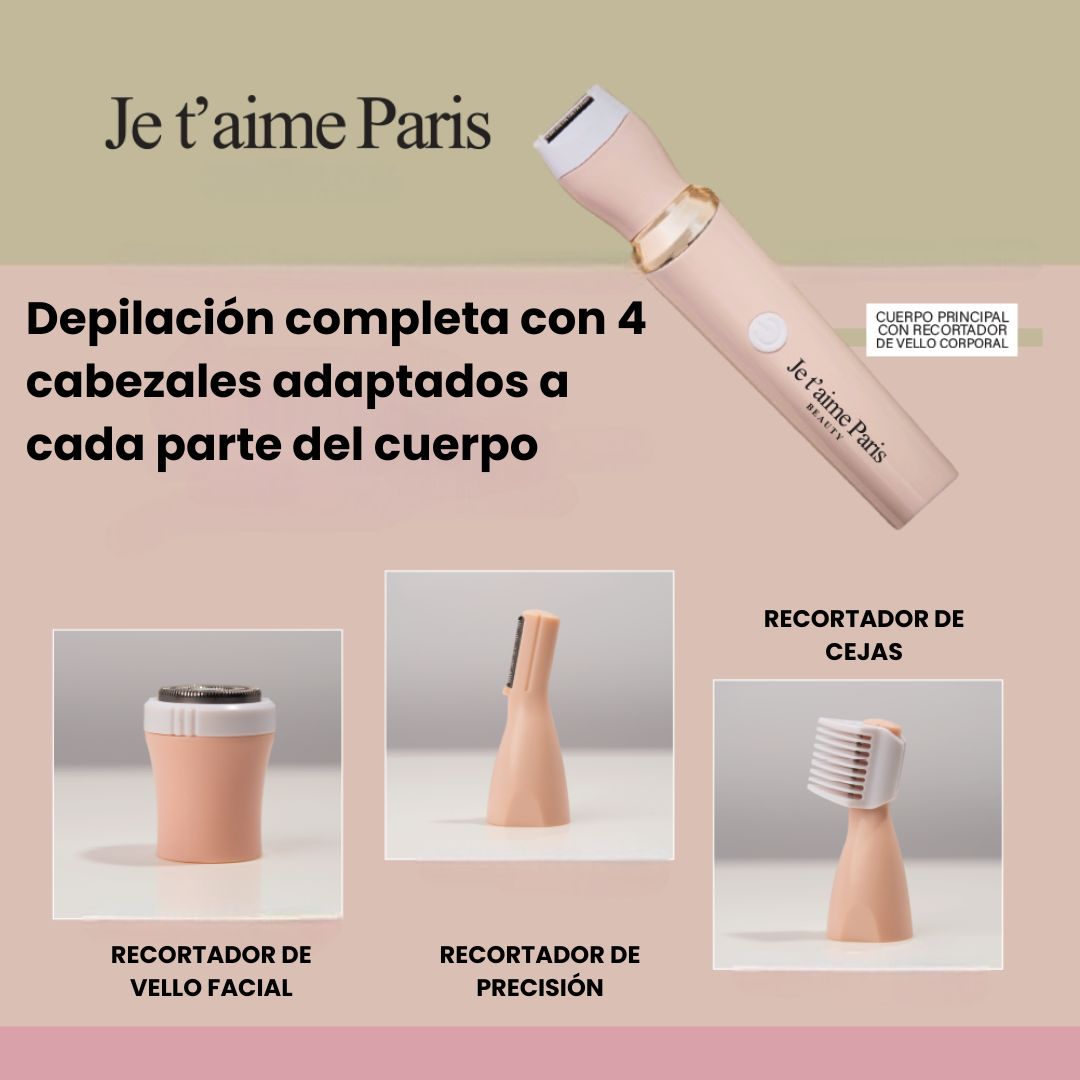 Je t'aime Paris – Depiladora Femenina 4 en 1 Recargable