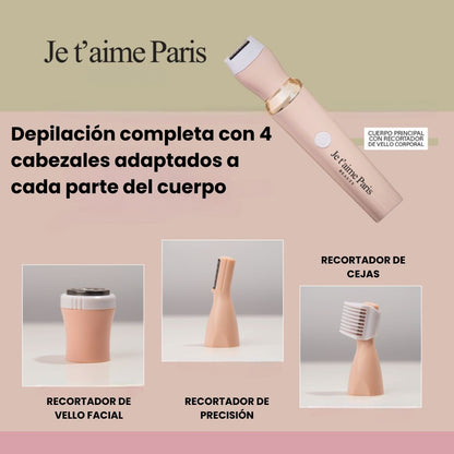 Je t'aime Paris – Depiladora Femenina 4 en 1 Recargable
