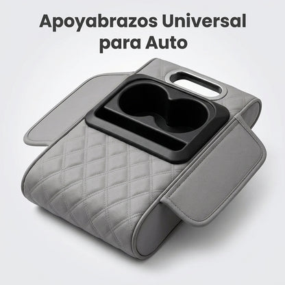Apoyabrazos Universal para Auto con Portavasos y Bolsillos Laterales