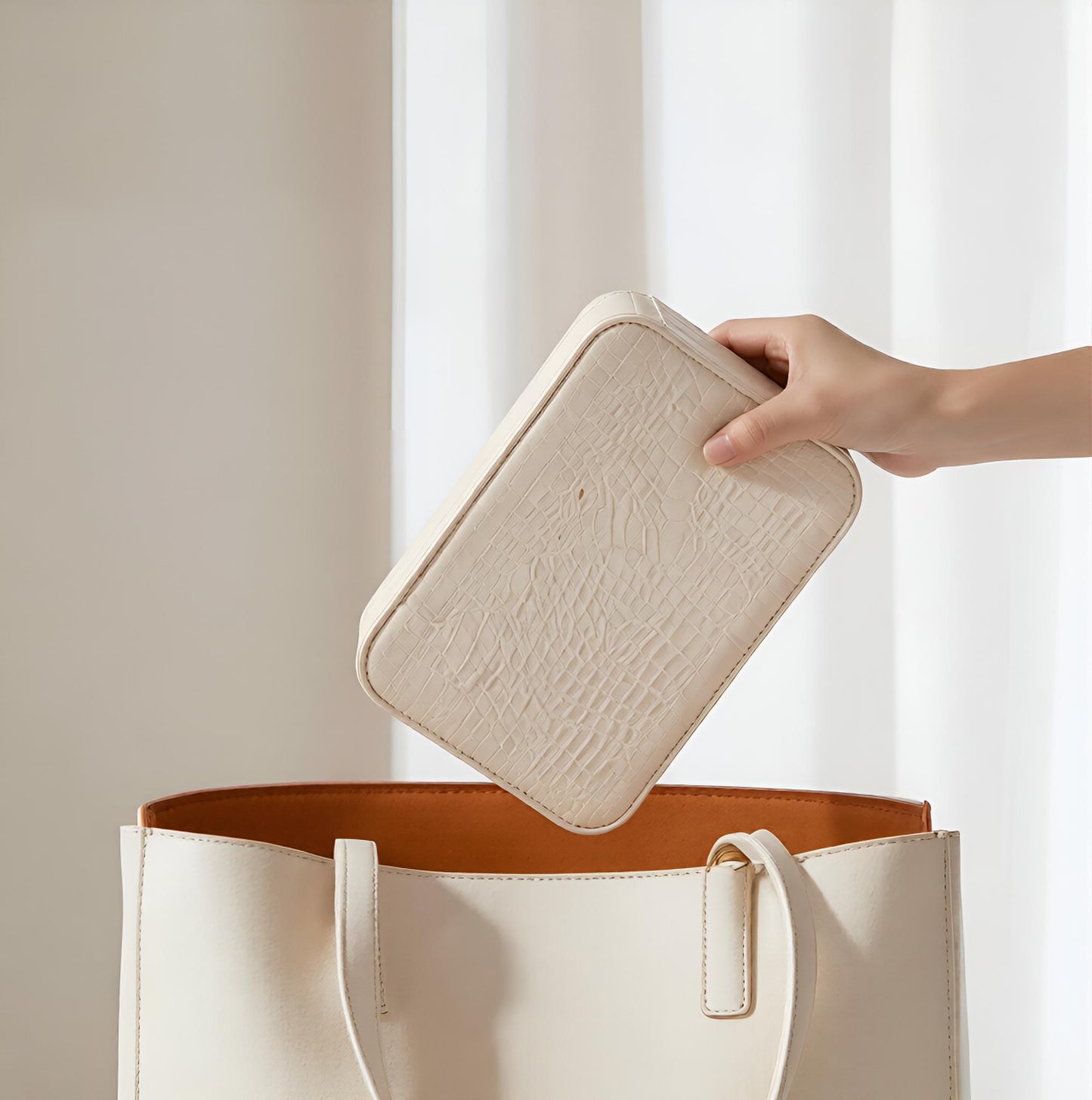 Organizador de Maquillaje con Espejo LED Inteligente