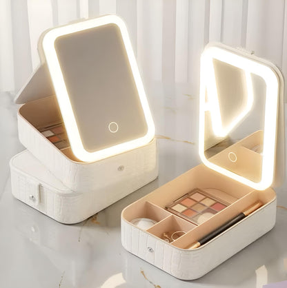 Organizador de Maquillaje con Espejo LED Inteligente